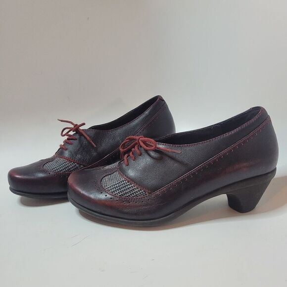NAOT Burgundy Leather Heeled Loafers - Picture 9 of 14